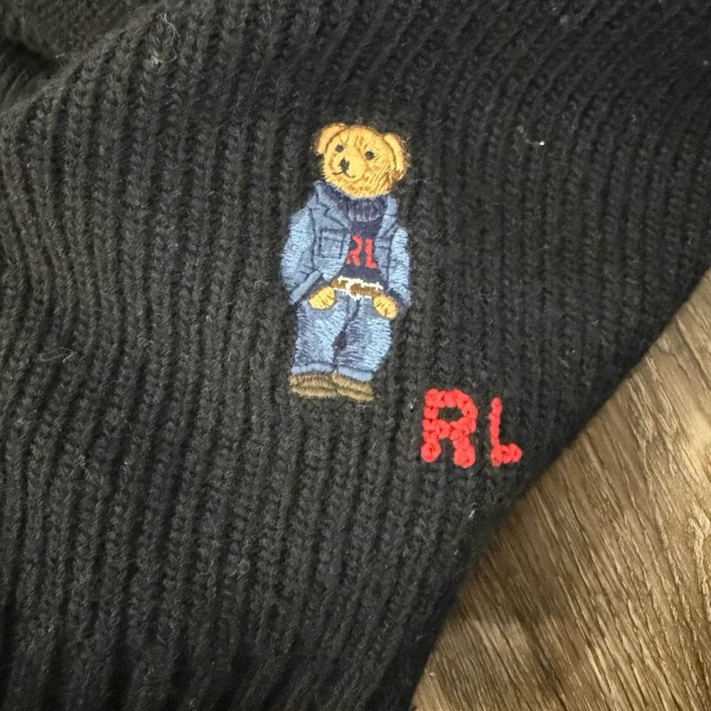 POLO RALPH LAUREN SOLID DENIM BEAR SCARF